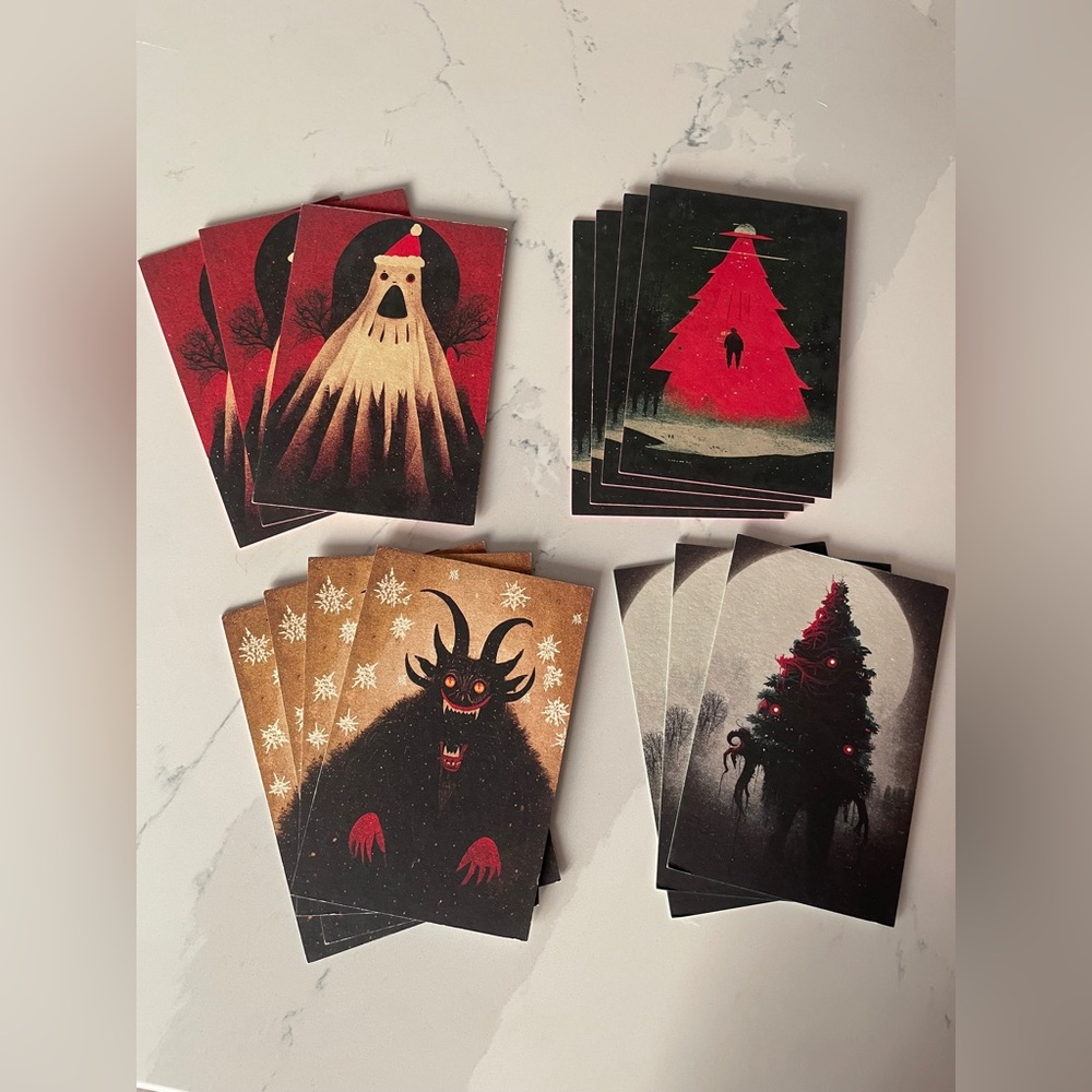 Set of 14 Dark Holiday Post Cards from the Scared to Death Podcast